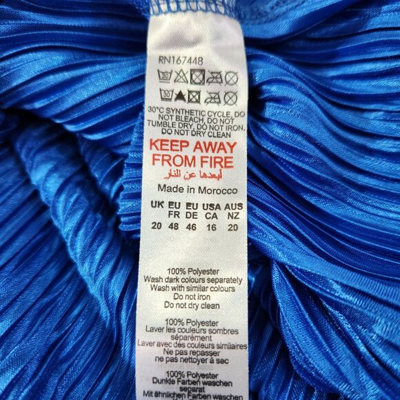 PrettyLittleThing Plus Blue High Waisted Plisse Maxi Skirt UK Size 20 US 16 - Picture 12 of 14